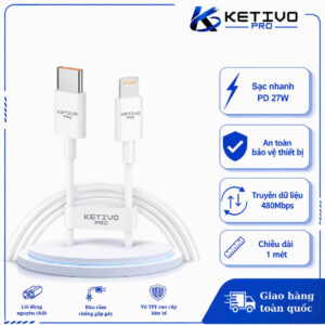Cáp sạc USB-C to Lightning PD 27W (1m)