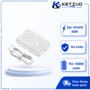 Pin Dự Phòng Từ Tính Kiêm Sạc Không Dây Ketivo Pro A1664