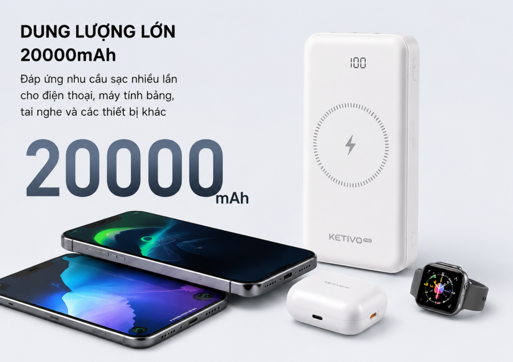 pin sạc không dây 20000mAh